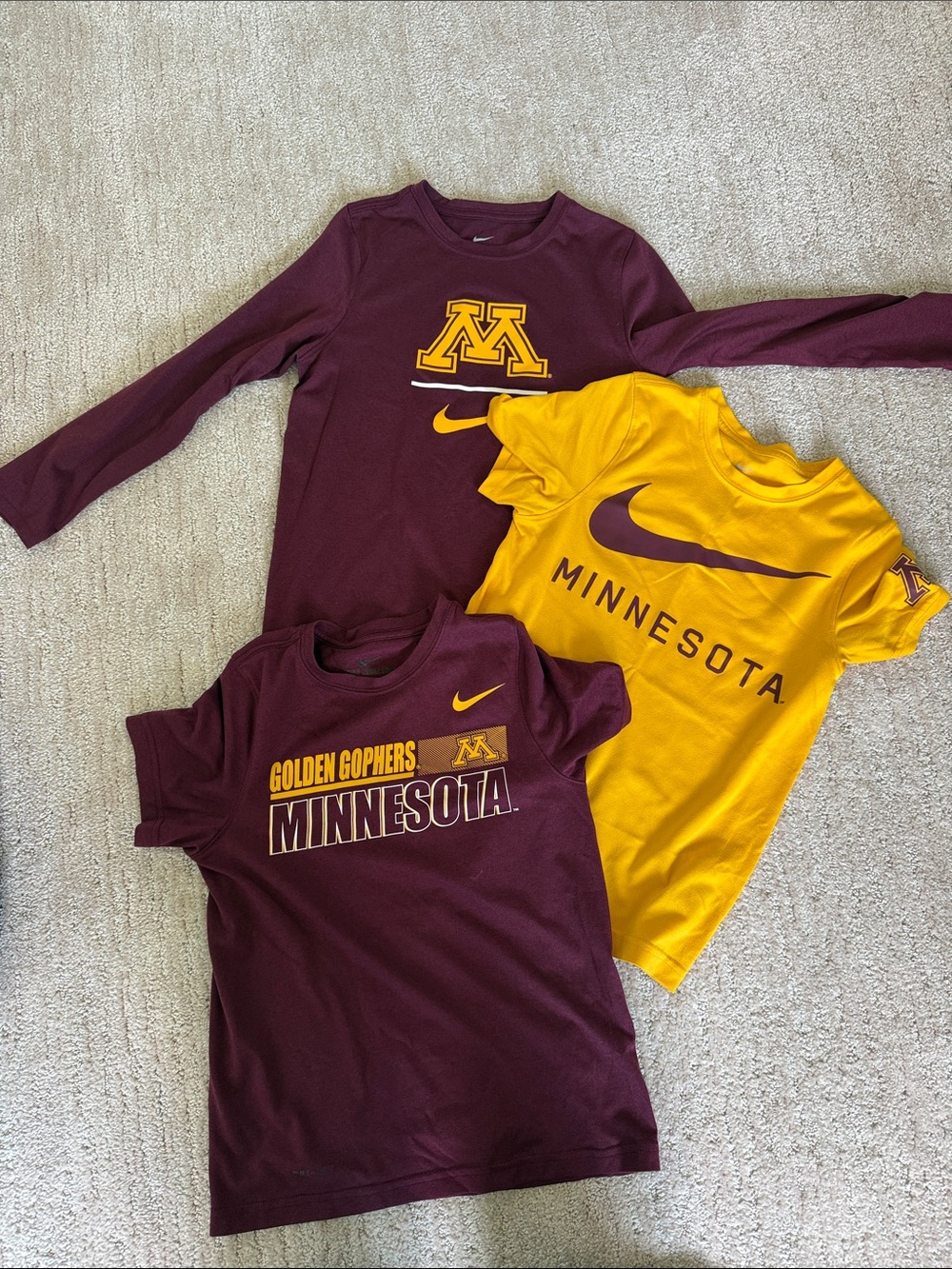 Nike Minnesota Golden Gophers Kids Tee Bundle - Maroon & Gold